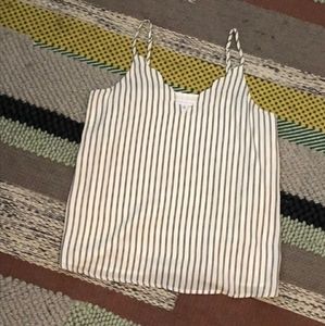 Scalloped V-neck Striped Camisole